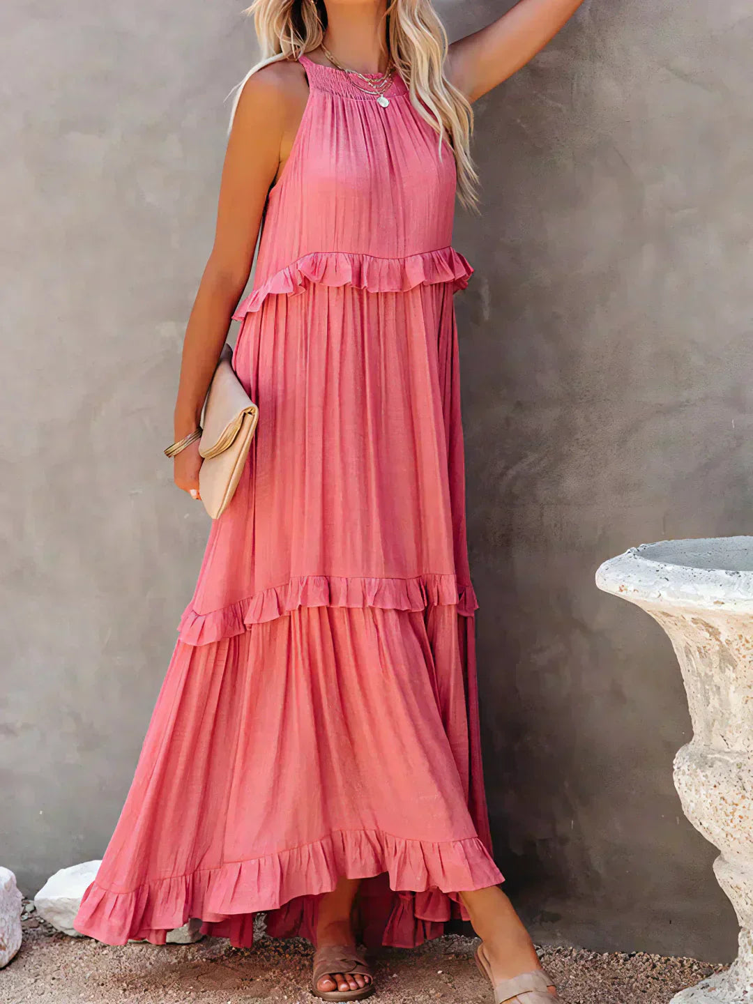 Landry - Robe sans manches avec volants chics