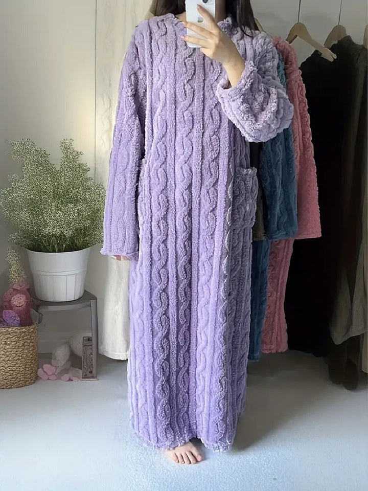 Abigail™ - Douce Robe d'Hiver en Fleece Jacquard