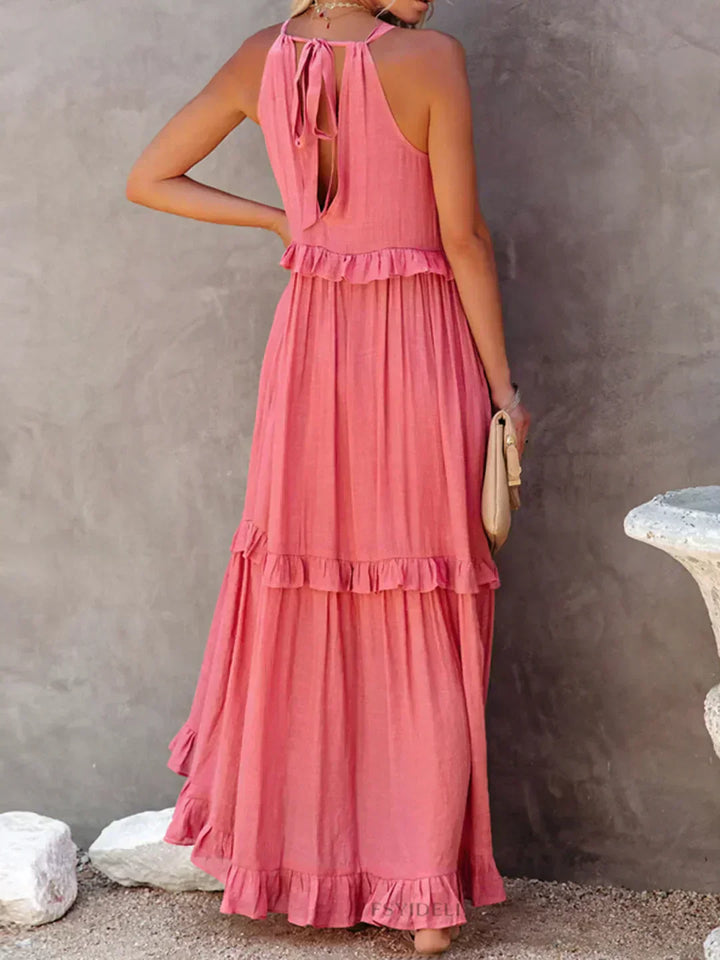 Landry - Robe sans manches avec volants chics