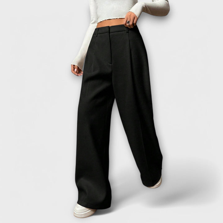 Pantalon large femme taille haute