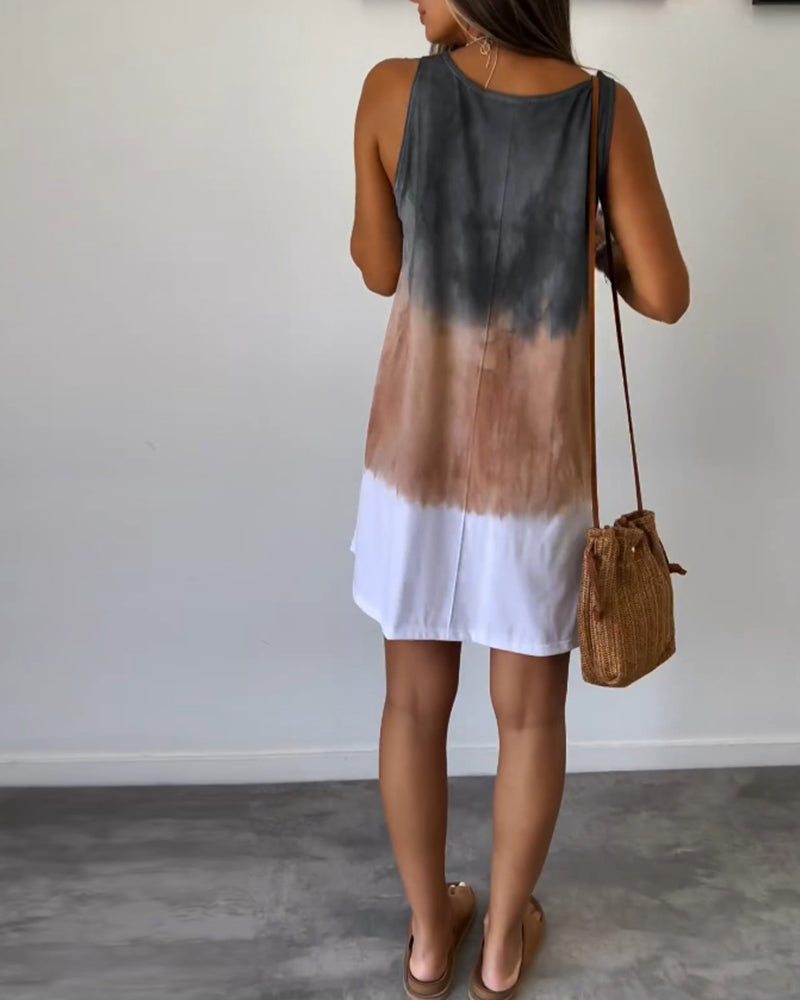 Josie - Robe Mini en Tie Dye Dégradé