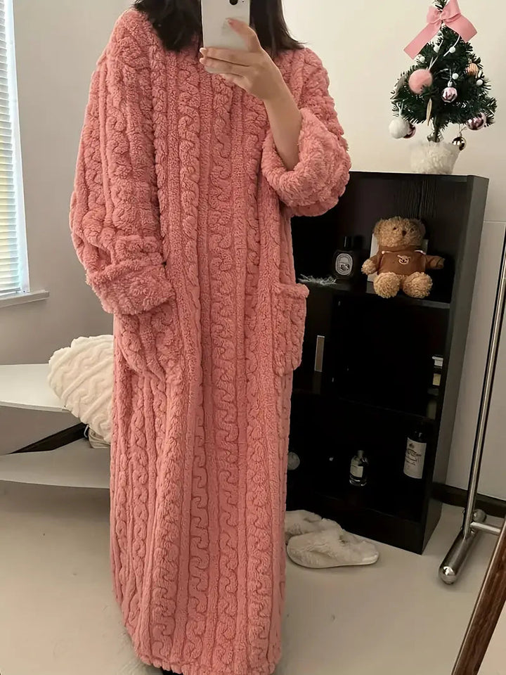 Abigail™ - Douce Robe d'Hiver en Fleece Jacquard