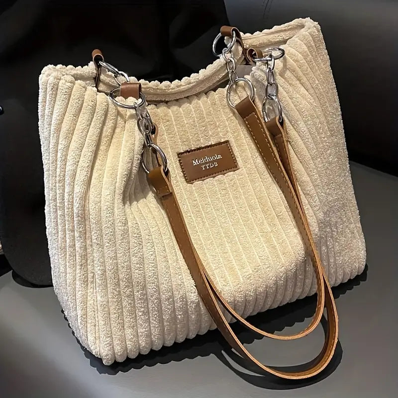 Onyx - Sac fourre-tout en velours côtelé grande capacité