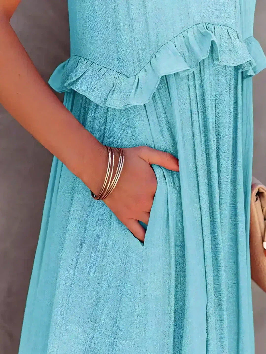 Landry - Robe sans manches avec volants chics