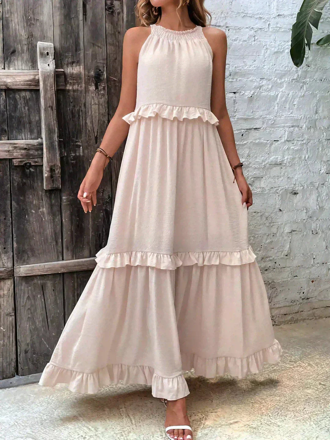 Landry - Robe sans manches avec volants chics