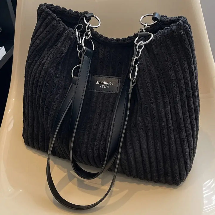 Onyx - Sac fourre-tout en velours côtelé grande capacité