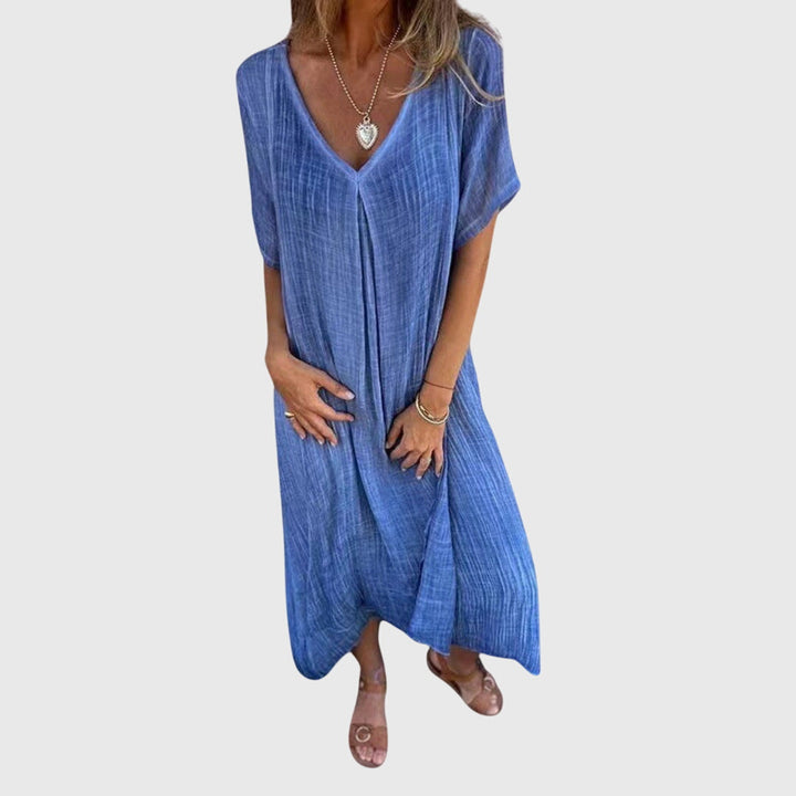Fiona™ – Robe V-Cou Légère et Élégante