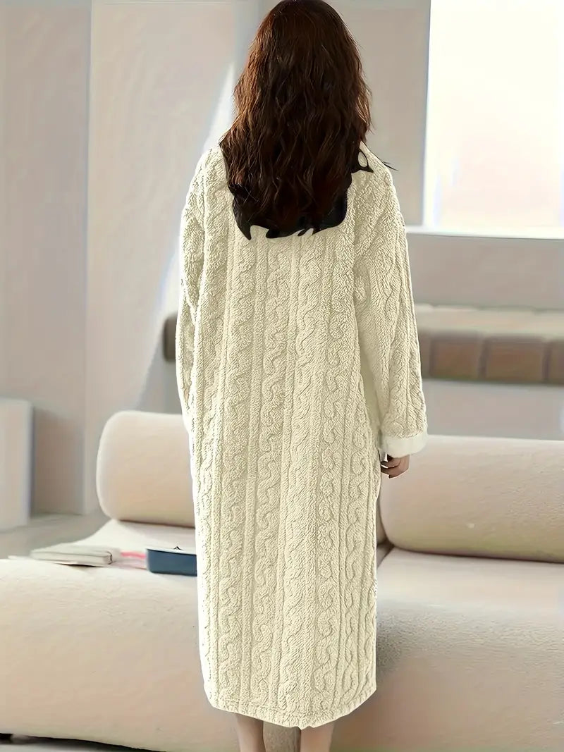 Abigail™ - Douce Robe d'Hiver en Fleece Jacquard