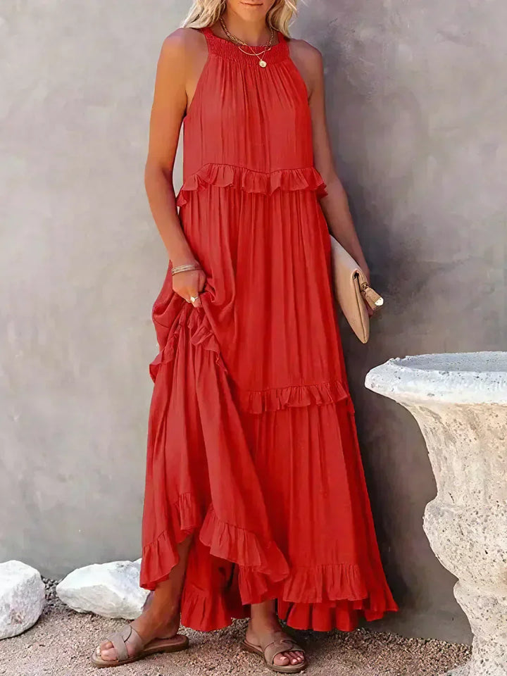 Landry - Robe sans manches avec volants chics