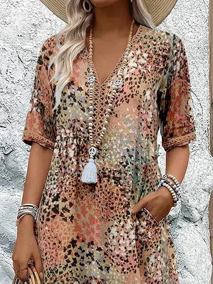 Dania - Robe Midi Vibrante avec Poches