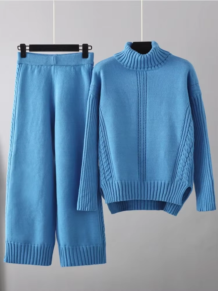 Scarlett™ - Ensemble élégant avec pull à col haut et pantalon ample