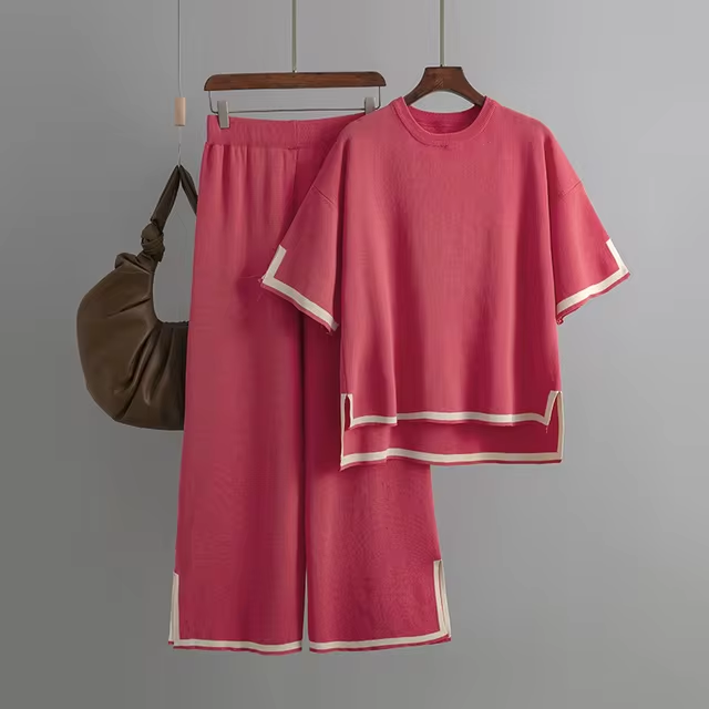 Charlotte™ - Ensemble Chic en Soie Satinée à Manches Courtes