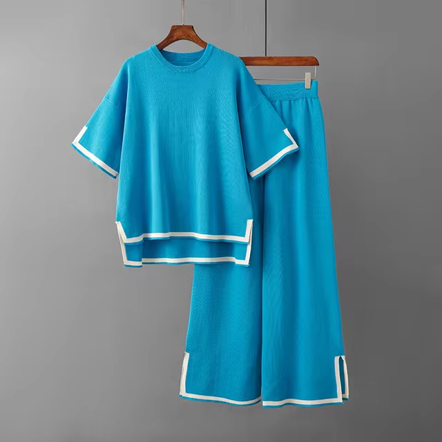 Charlotte™ - Ensemble Chic en Soie Satinée à Manches Courtes