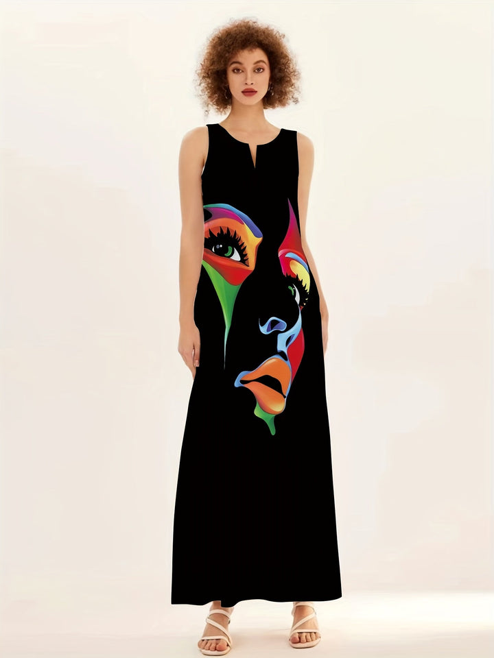 Honor - Robe Maxi Imprimé Masque Chic