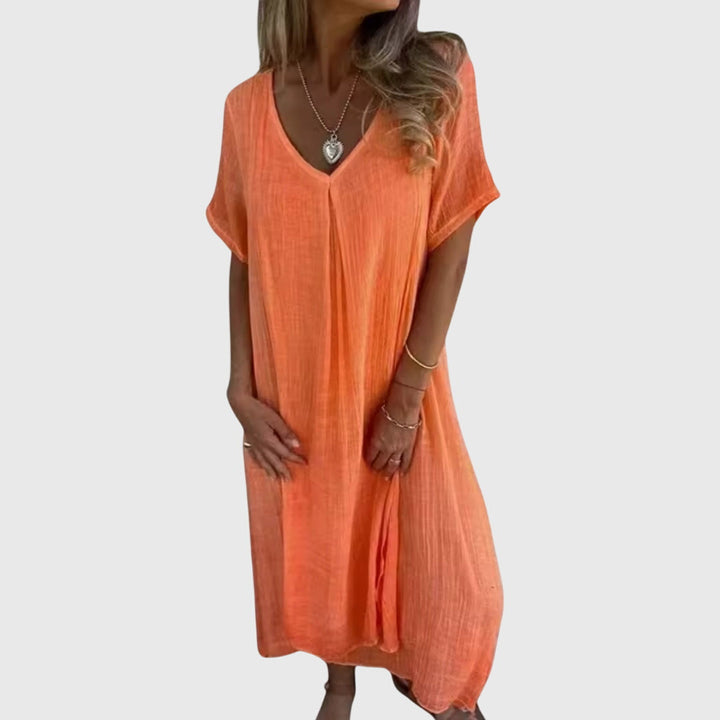 Fiona™ – Robe V-Cou Légère et Élégante