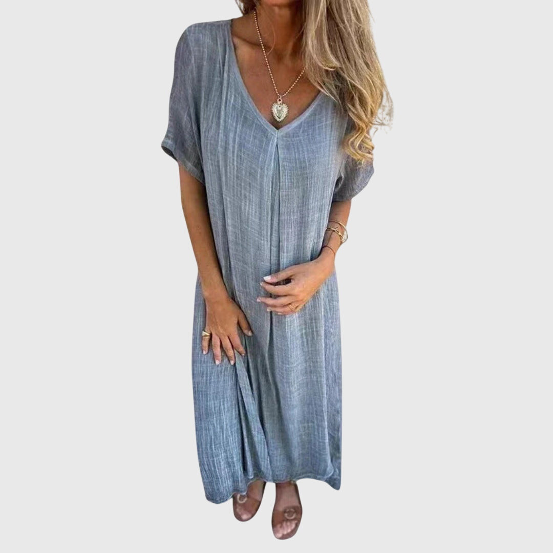 Fiona™ – Robe V-Cou Légère et Élégante