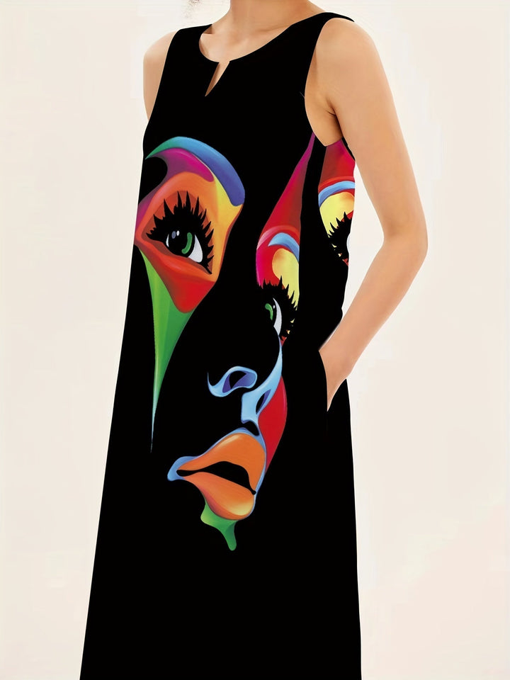 Honor - Robe Maxi Imprimé Masque Chic