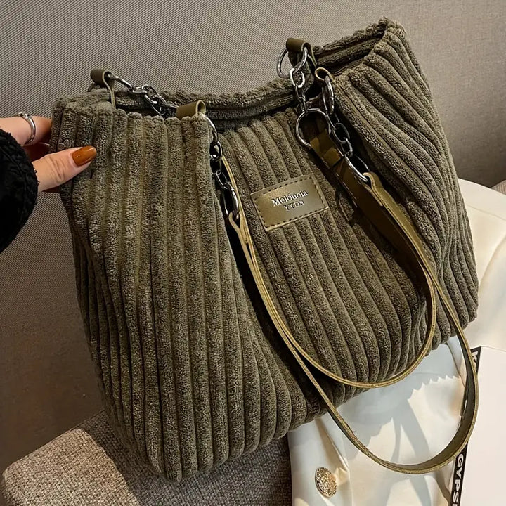 Onyx - Sac fourre-tout en velours côtelé grande capacité
