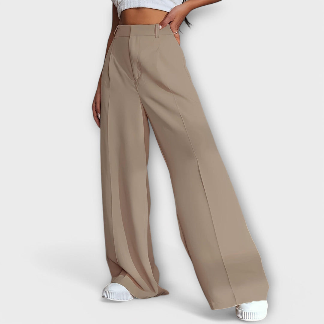 Iara - Pantalons Taille Haute à Jambes Larges