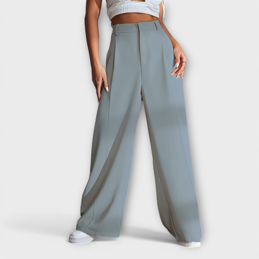 Iara - Pantalons Taille Haute à Jambes Larges