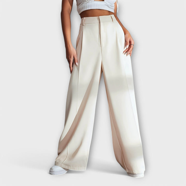 Iara - Pantalons Taille Haute à Jambes Larges