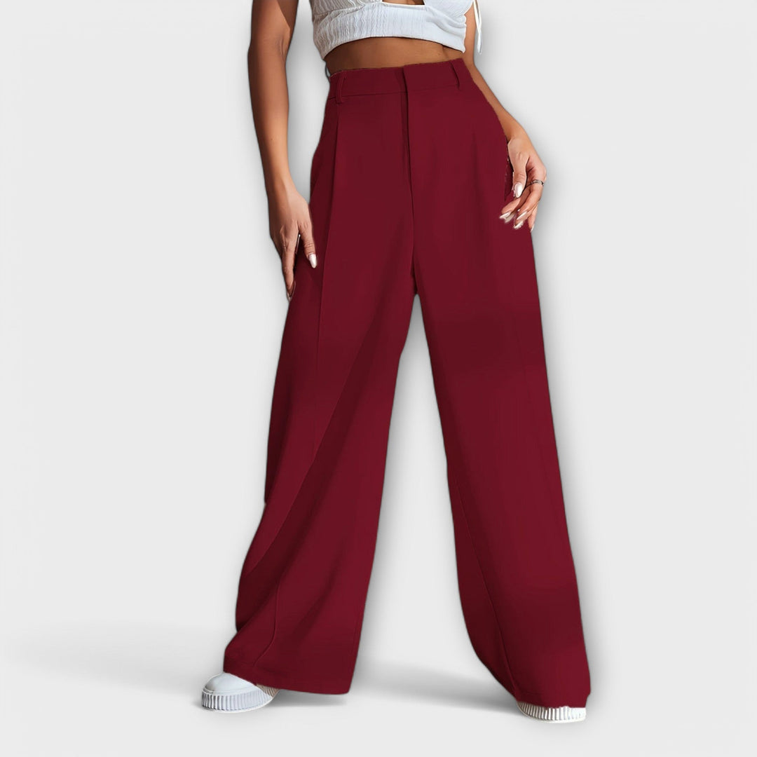 Iara - Pantalons Taille Haute à Jambes Larges