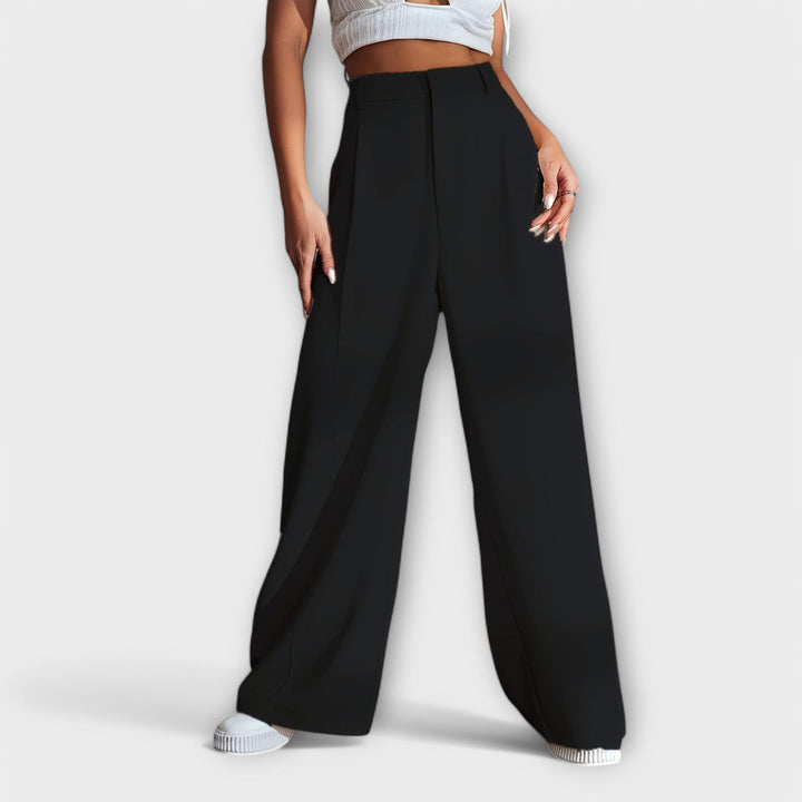 Iara - Pantalons Taille Haute à Jambes Larges