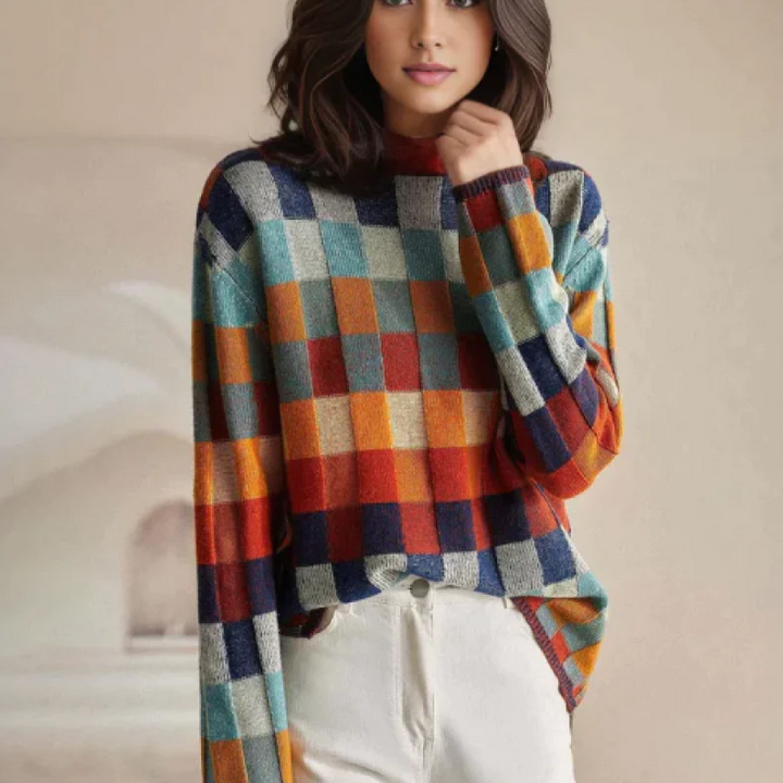 Olivia™ - Doux col roulé en patchwork