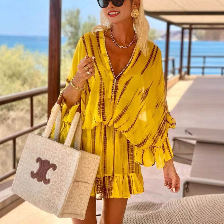 Adalyn - Robe Mini Chic à Encolure en V Taille Haute