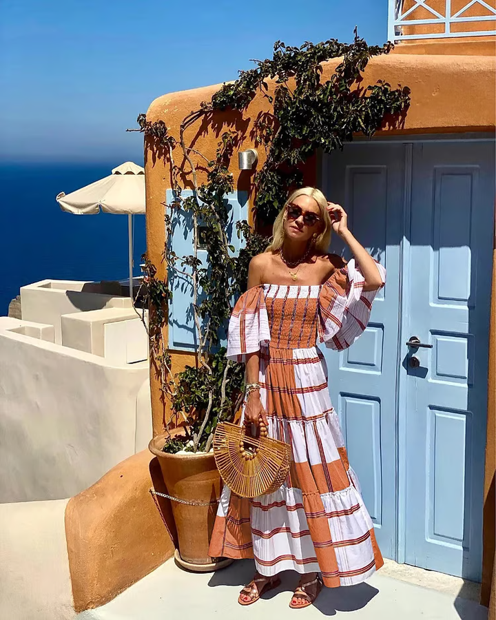 Fallon - Robe Maxi Imprimé Floral Mexicain de Luxe