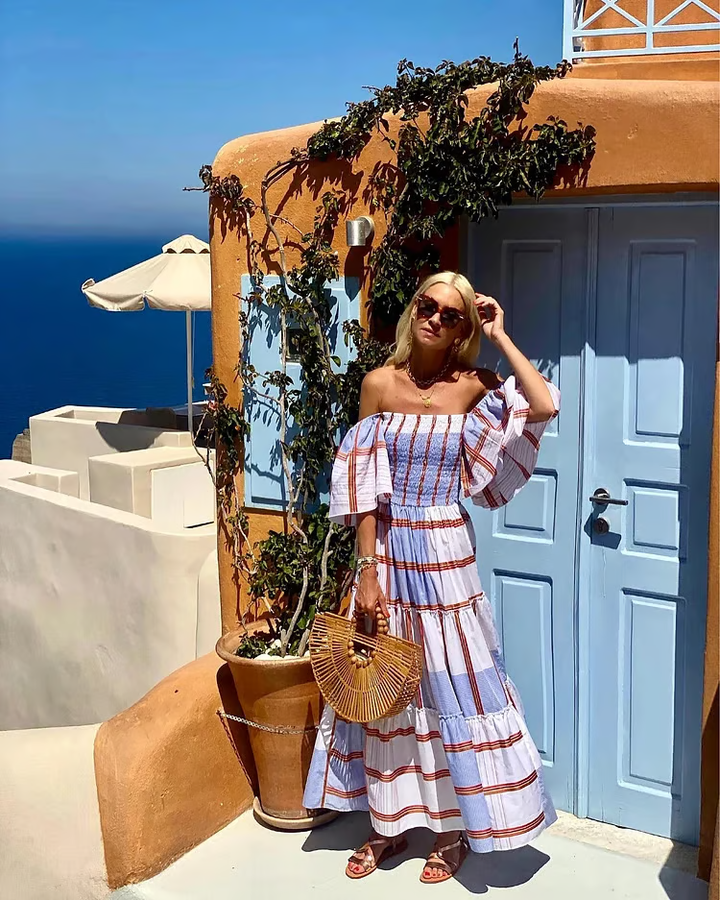 Fallon - Robe Maxi Imprimé Floral Mexicain de Luxe