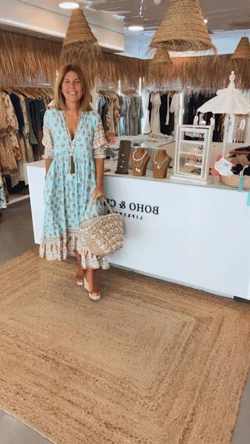 Peyton – Robe Bohémienne à Manches Lanternes Longues