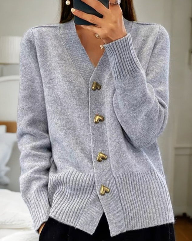 Diede | Cardigan avec des Boutons en Forme de Cœur