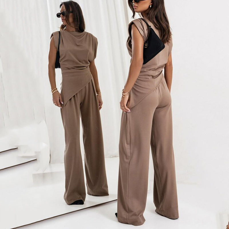 Alya™ - Ensemble deux pièces élégant uni pour femmes