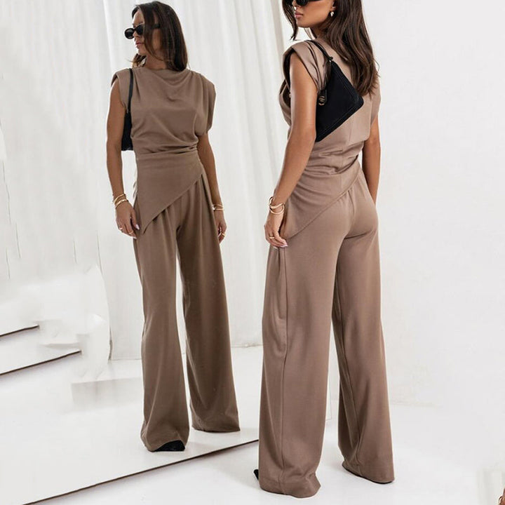 Alya™ - Ensemble deux pièces élégant uni pour femmes