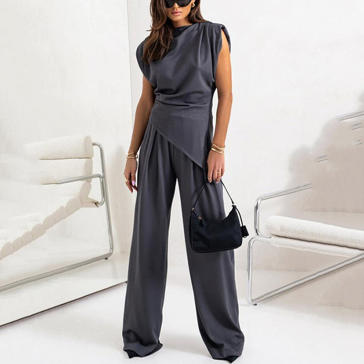 Alya™ - Ensemble deux pièces élégant uni pour femmes